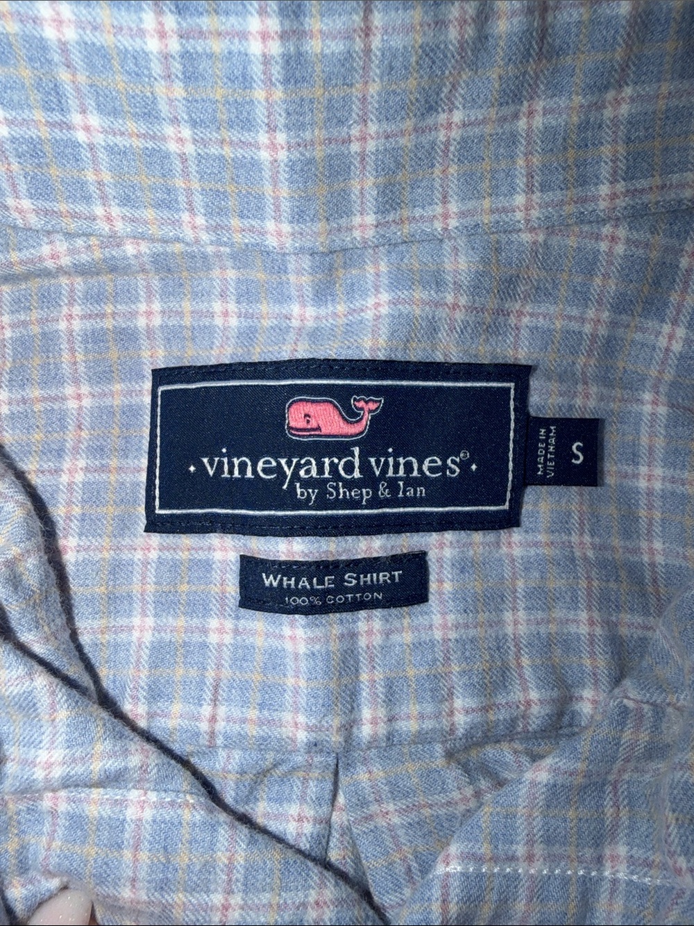 Vineyard Vines Men's Light Blue and White Plaid Button-Down Shirt - Picture 2 of 2